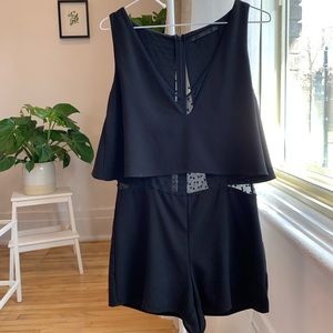 Zara - Black mesh detail Romper